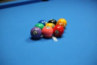 Cue and balls close-up